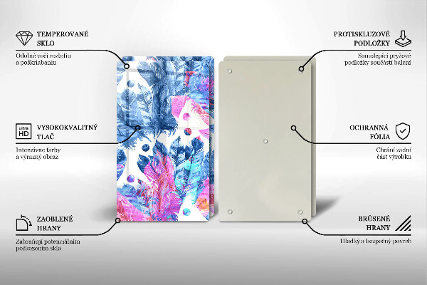 Zaščitna plošča za štedilnik Boho ilustracija perja