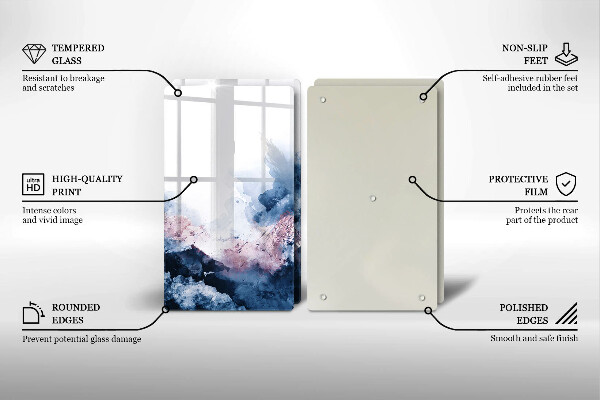 Zaščitna plošča za štedilnik Abstraktno poslikane gore