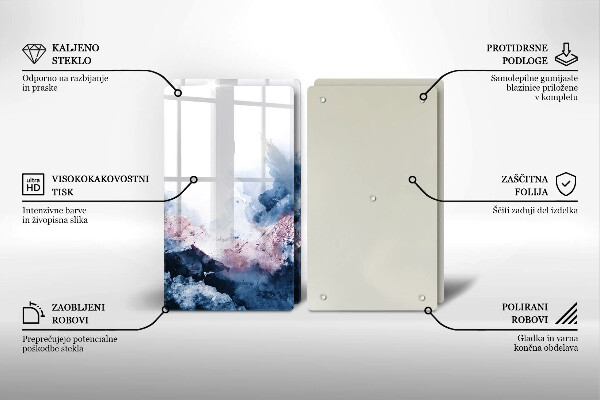 Zaščitna plošča za štedilnik Abstraktno poslikane gore