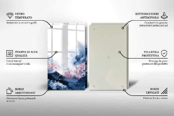 Zaščitna plošča za štedilnik Abstraktno poslikane gore