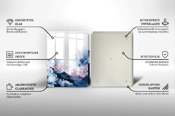 Zaščitna plošča za štedilnik Abstraktno poslikane gore