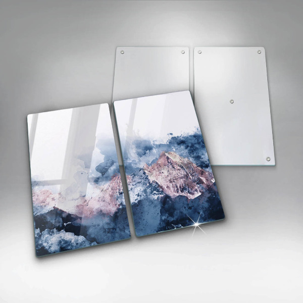 Zaščitna plošča za štedilnik Abstraktno poslikane gore