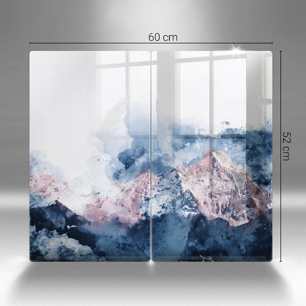 Zaščitna plošča za štedilnik Abstraktno poslikane gore