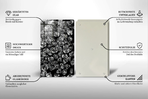 Zaščitna plošča za štedilnik Diamanti diamanti