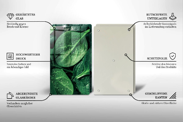 Zaščitna plošča za štedilnik Listi bazilike