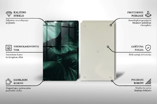 Zaščitna plošča za štedilnik Divji temni listi