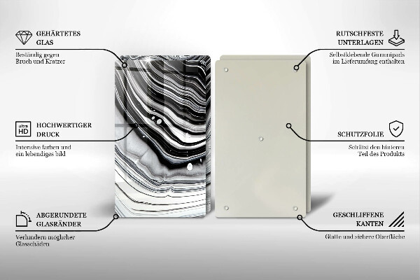 Zaščitna plošča za štedilnik Abstrakcija črnila