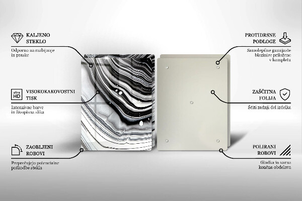 Zaščitna plošča za štedilnik Abstrakcija črnila