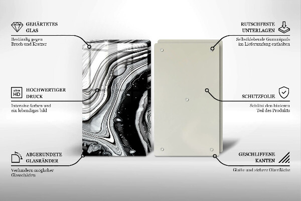 Zaščitna plošča za štedilnik Abstrakcija črnila