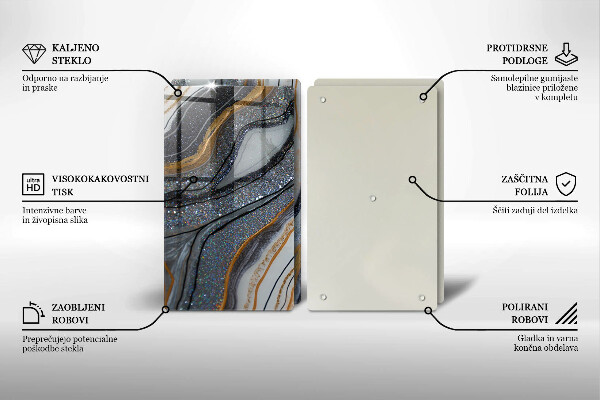 Zaščitna plošča za štedilnik kamen z zlatom