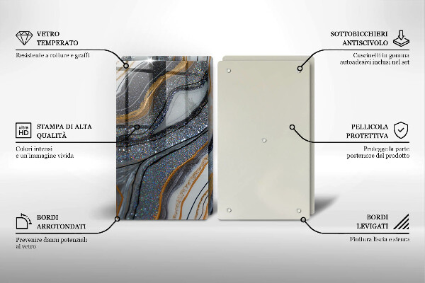 Zaščitna plošča za štedilnik kamen z zlatom