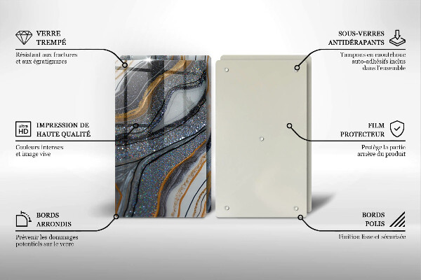 Zaščitna plošča za štedilnik kamen z zlatom