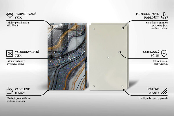 Zaščitna plošča za štedilnik kamen z zlatom