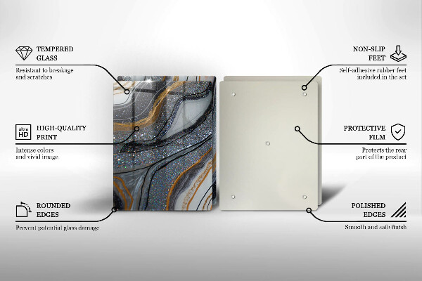 Zaščitna plošča za štedilnik kamen z zlatom