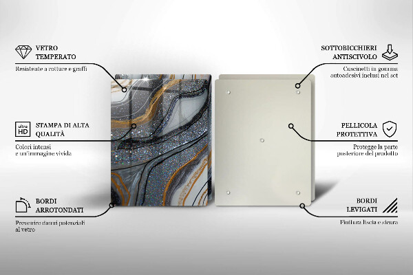 Zaščitna plošča za štedilnik kamen z zlatom