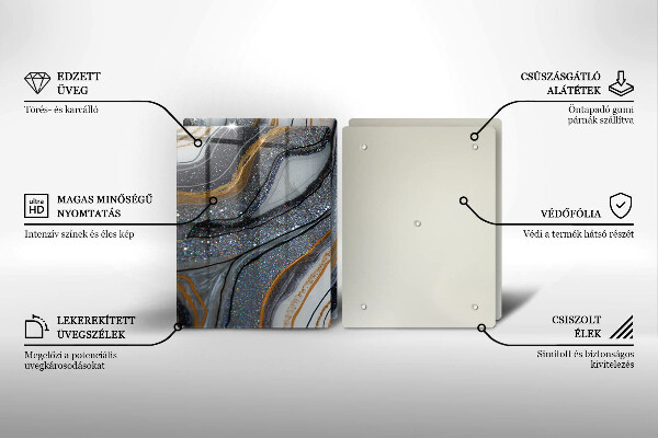 Zaščitna plošča za štedilnik kamen z zlatom