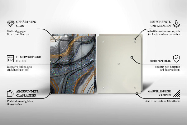 Zaščitna plošča za štedilnik kamen z zlatom