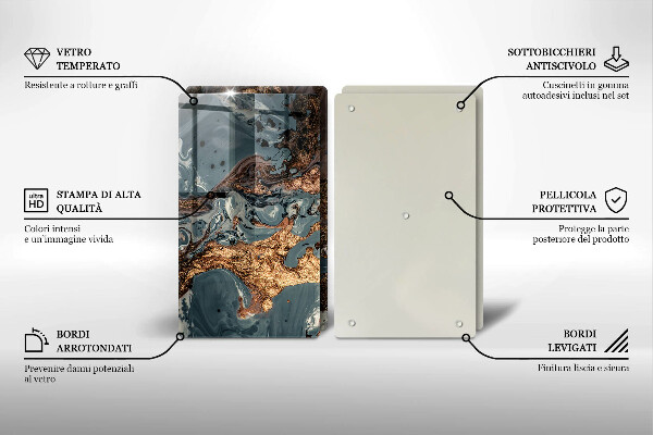 Zaščitna plošča za štedilnik Struktura zlate kamnine