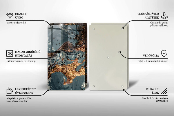 Zaščitna plošča za štedilnik Struktura zlate kamnine