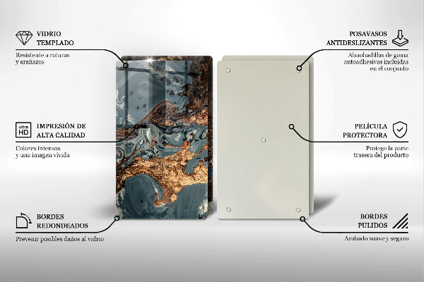 Zaščitna plošča za štedilnik Struktura zlate kamnine