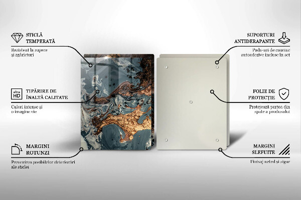 Zaščitna plošča za štedilnik Struktura zlate kamnine