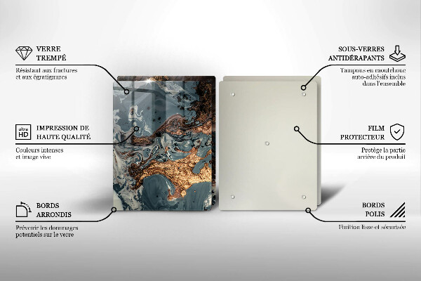 Zaščitna plošča za štedilnik Struktura zlate kamnine