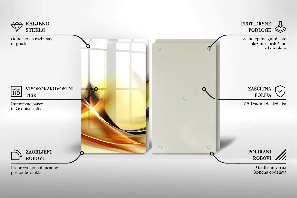 Stenska zaščitna plošča za štedilnik Abstraktne črte svetlobe