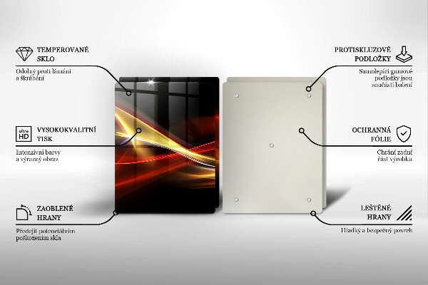 Zaščitna plošča za štedilnik Abstraktni dim in svetloba