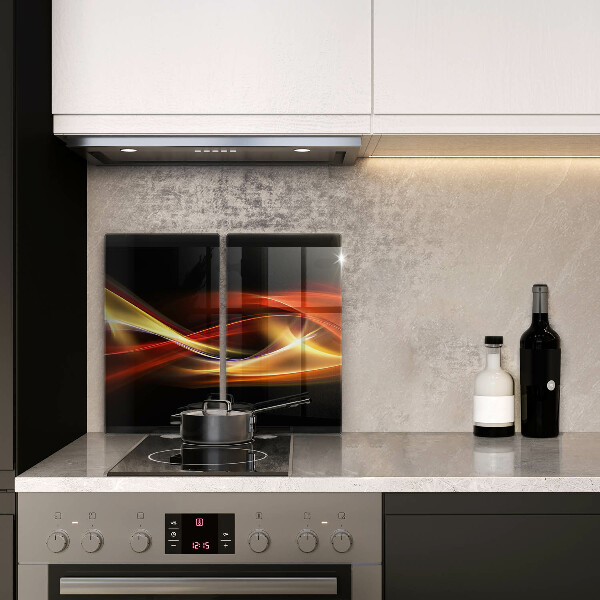 Zaščitna plošča za štedilnik Abstraktni dim in svetloba