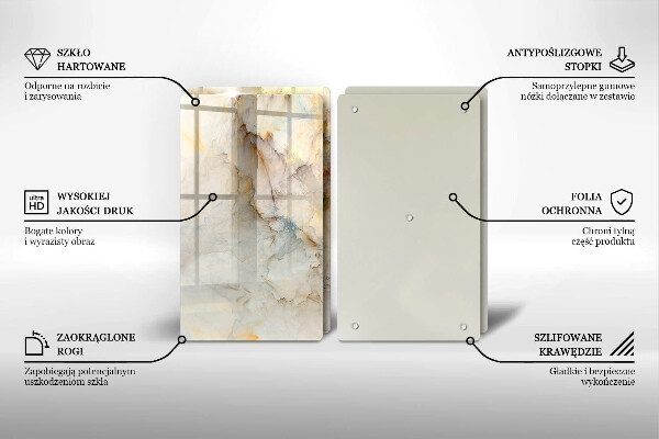 Zaščitna plošča za štedilnik Tekstura marmorja z zlatom