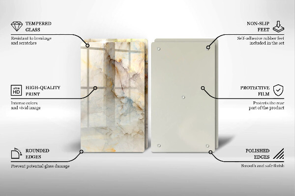 Zaščitna plošča za štedilnik Tekstura marmorja z zlatom