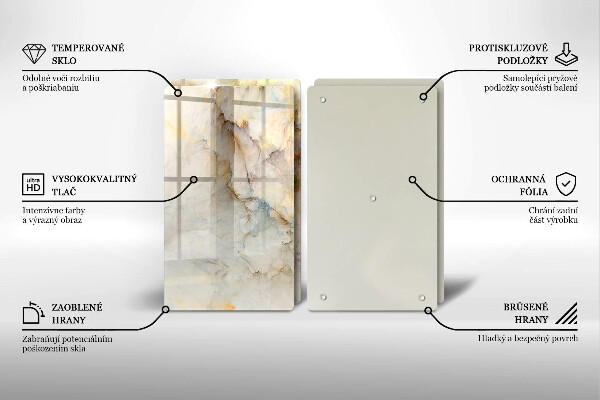 Zaščitna plošča za štedilnik Tekstura marmorja z zlatom