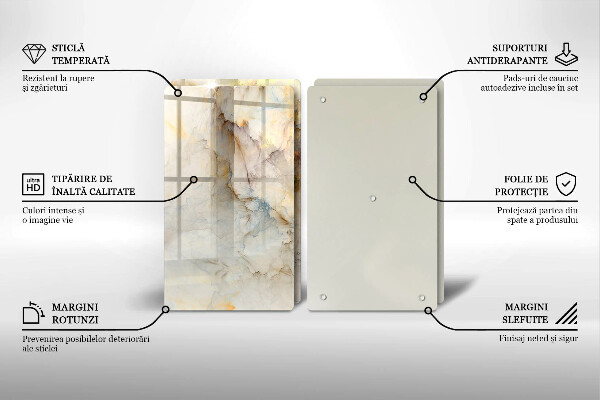 Zaščitna plošča za štedilnik Tekstura marmorja z zlatom