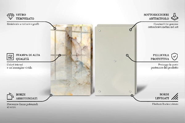 Zaščitna plošča za štedilnik Tekstura marmorja z zlatom