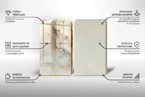 Zaščitna plošča za štedilnik Tekstura marmorja z zlatom