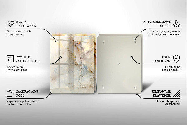Zaščitna plošča za štedilnik Tekstura marmorja z zlatom