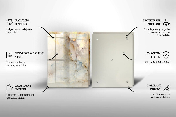 Zaščitna plošča za štedilnik Tekstura marmorja z zlatom