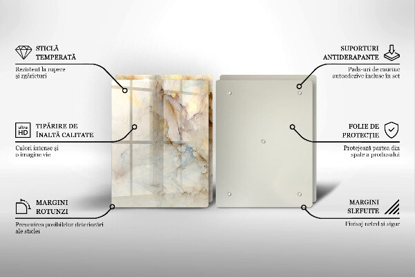Zaščitna plošča za štedilnik Tekstura marmorja z zlatom