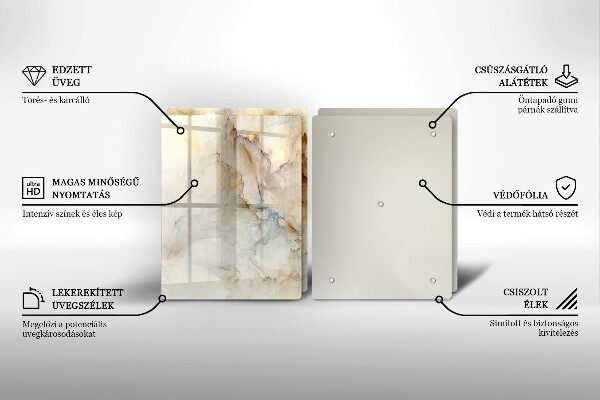 Zaščitna plošča za štedilnik Tekstura marmorja z zlatom