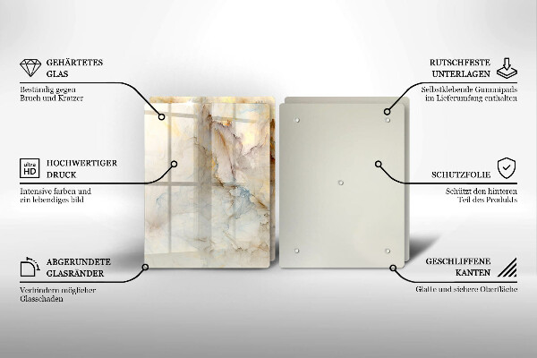 Zaščitna plošča za štedilnik Tekstura marmorja z zlatom