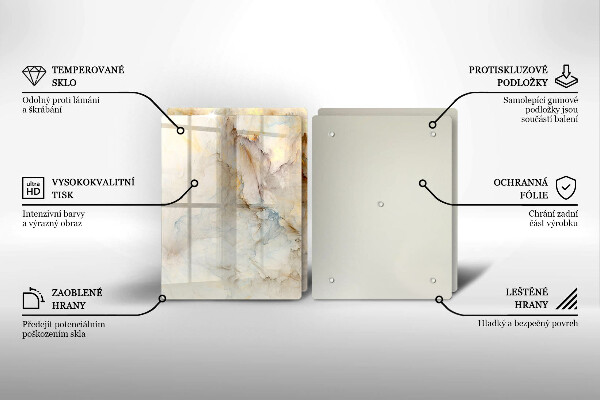 Zaščitna plošča za štedilnik Tekstura marmorja z zlatom