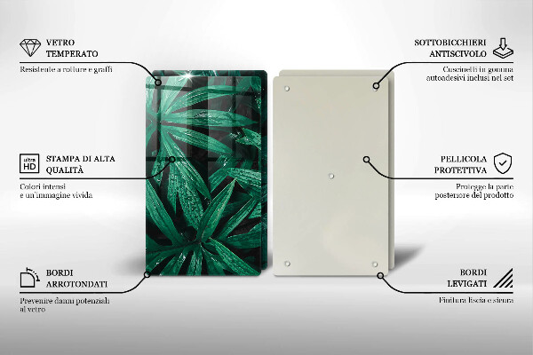 Zaščitna plošča za štedilnik Listi rastlin