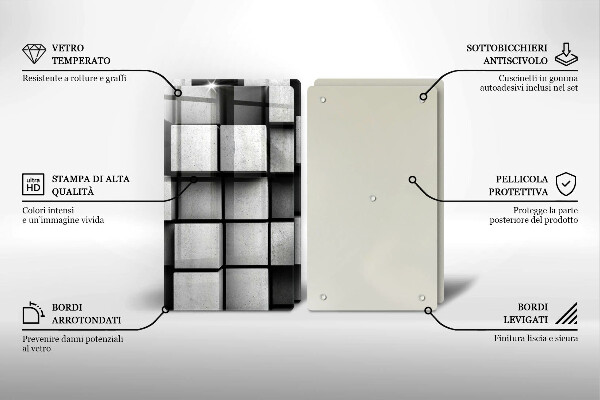 Zaščitna plošča za štedilnik 3D geometrijsko ozadje