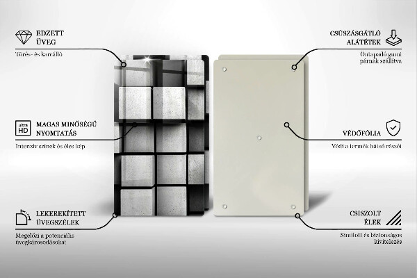Zaščitna plošča za štedilnik 3D geometrijsko ozadje
