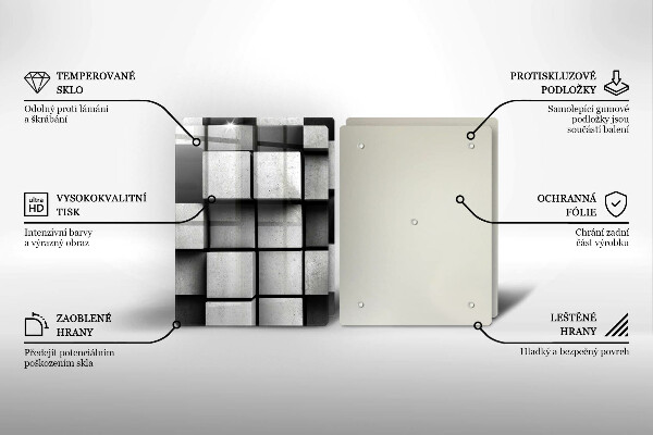 Zaščitna plošča za štedilnik 3D geometrijsko ozadje