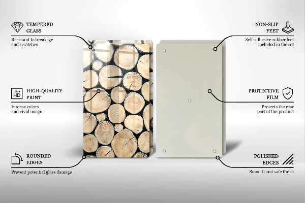 Zaščitna plošča za štedilnik Lesena debla