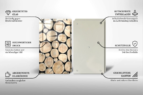 Zaščitna plošča za štedilnik Lesena debla