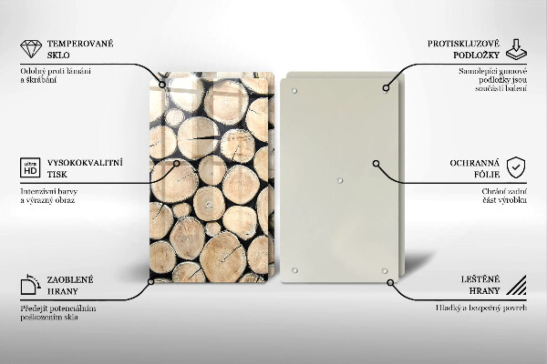 Zaščitna plošča za štedilnik Lesena debla