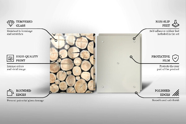 Zaščitna plošča za štedilnik Lesena debla