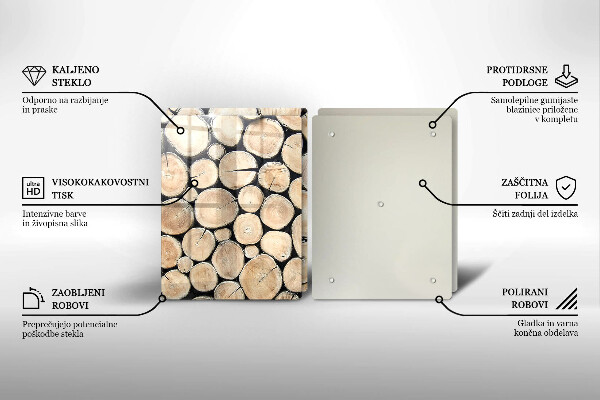 Zaščitna plošča za štedilnik Lesena debla